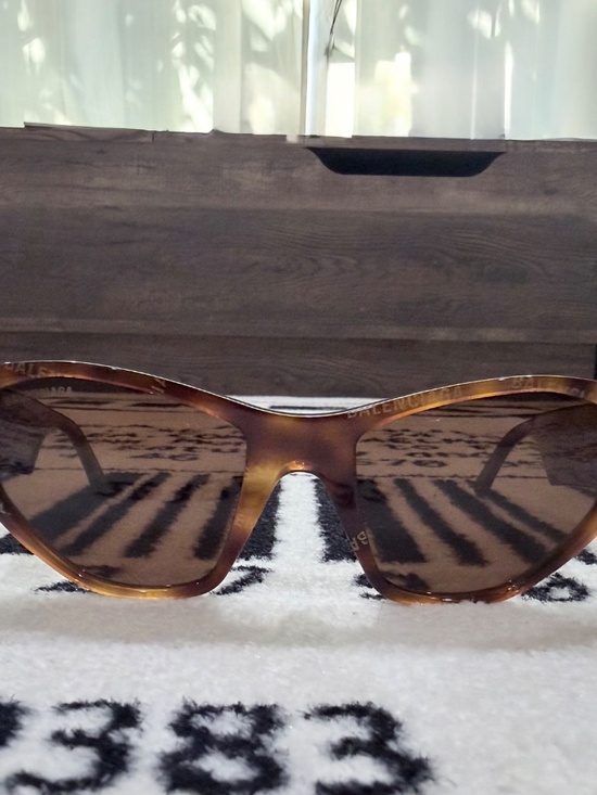 Balenciaga BB0097S 003 BROWN All Over Logo Modern Cat Eye Unisex Sunglasses main image 11